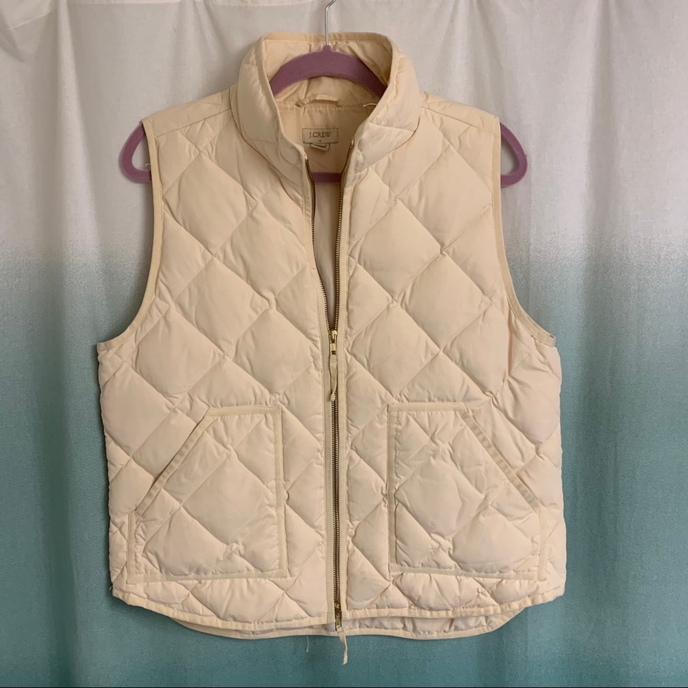 JCrew cream puffer vest